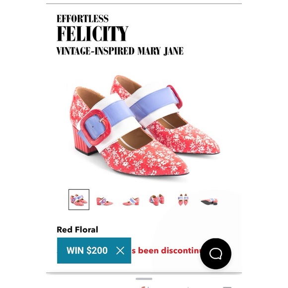 John Fluevog Red Floral Felicity Vintage Inspired Mary Janes Sz 9.5 (No BOX) - Picture 13 of 13